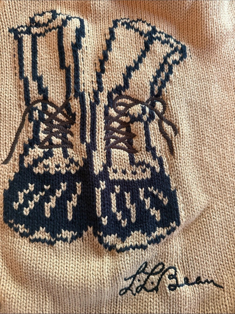 LL Bean Signature 1912 Boots Sweater Organic Cotton Sweater Size Large - Picture 2 of 5